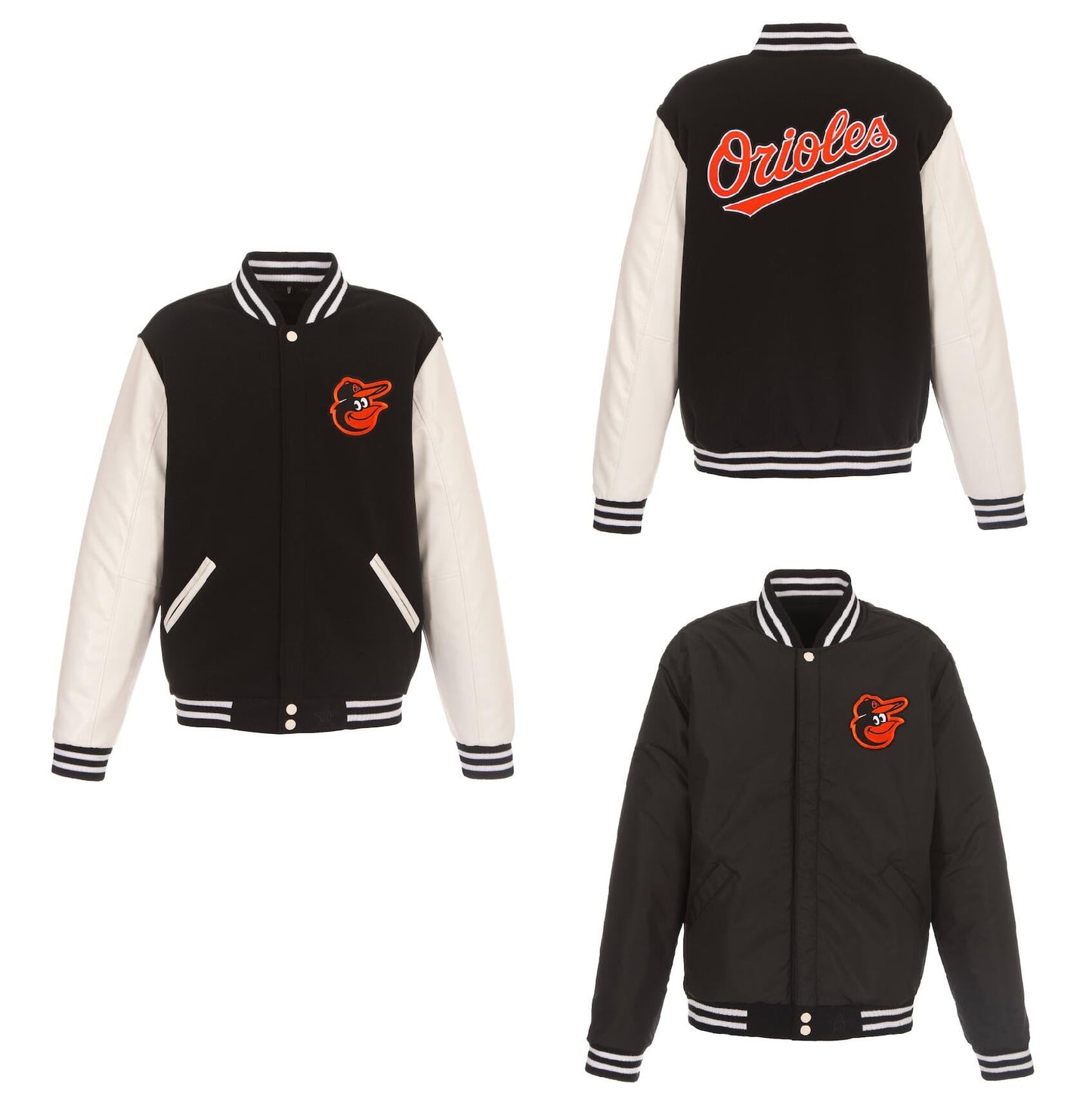 Baltimore Orioles Reversible Fleece Full-Snap Jacket - Men's Black