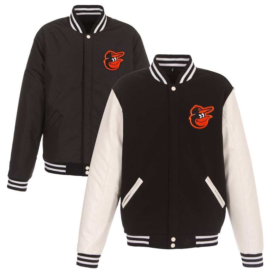 Baltimore Orioles Reversible Fleece Full-Snap Jacket - Men's Black