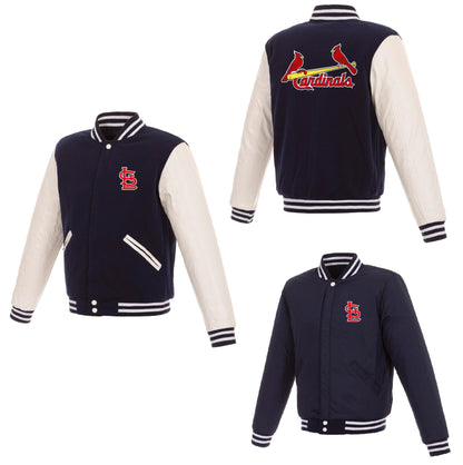St. Louis Cardinals Reversible Fleece Full-Snap Jacket - Men's Navy