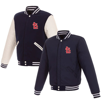 St. Louis Cardinals Reversible Fleece Full-Snap Jacket - Men's Navy