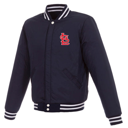 St. Louis Cardinals Reversible Fleece Full-Snap Jacket - Men's Navy