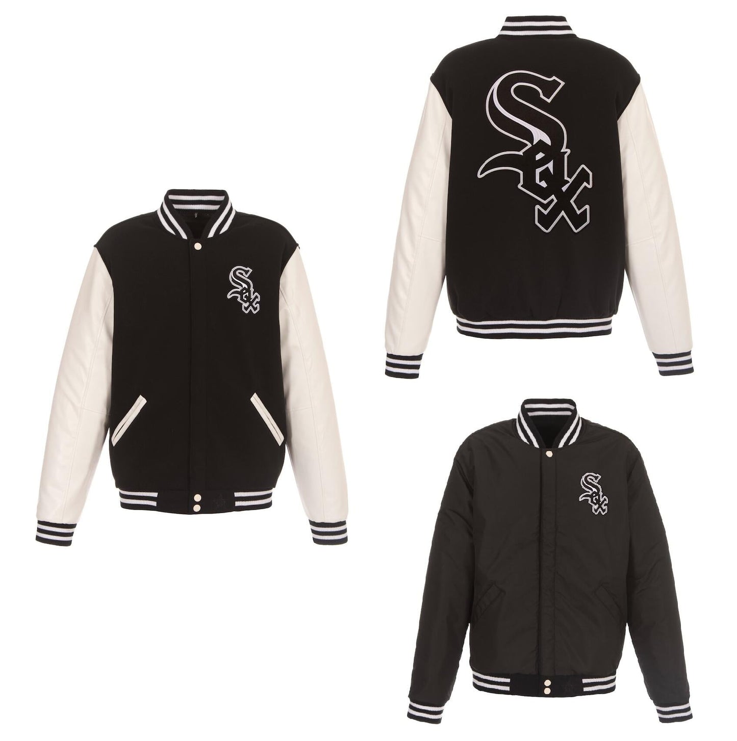 Chicago White Sox Reversible Fleece Full-Snap Jacket - Men's Black