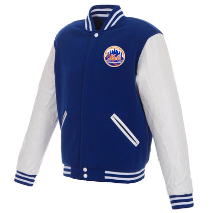 New York Mets Reversible Fleece Full-Snap Jacket - Men's
