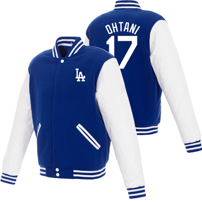 Shohei Ohtani 17 Los Angeles Dodgers Reversible Fleece Full-Snap Jacket - Men's Royal