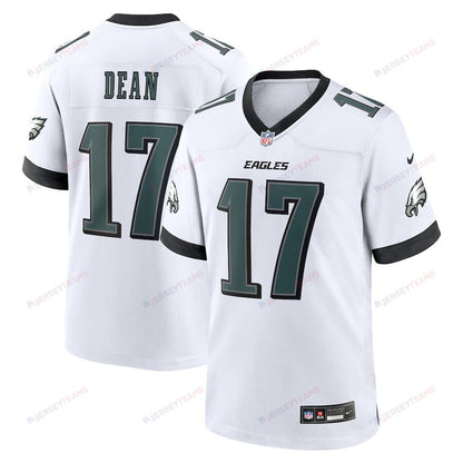Nakobe Dean 17 Philadelphia Eagles White Game Men Jersey - White