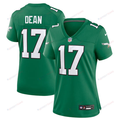 Nakobe Dean 17 Philadelphia Eagles Women's Alternate Game Jersey - Kelly Green