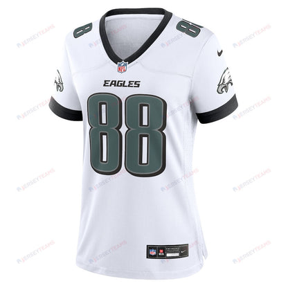 Dallas Goedert 88 Philadelphia Eagles White Game Women Jersey - White