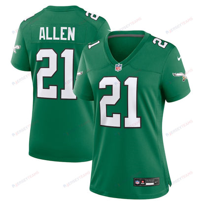 Eric Allen 21 Philadelphia Eagles Women's Alternate Game Jersey - Kelly Green