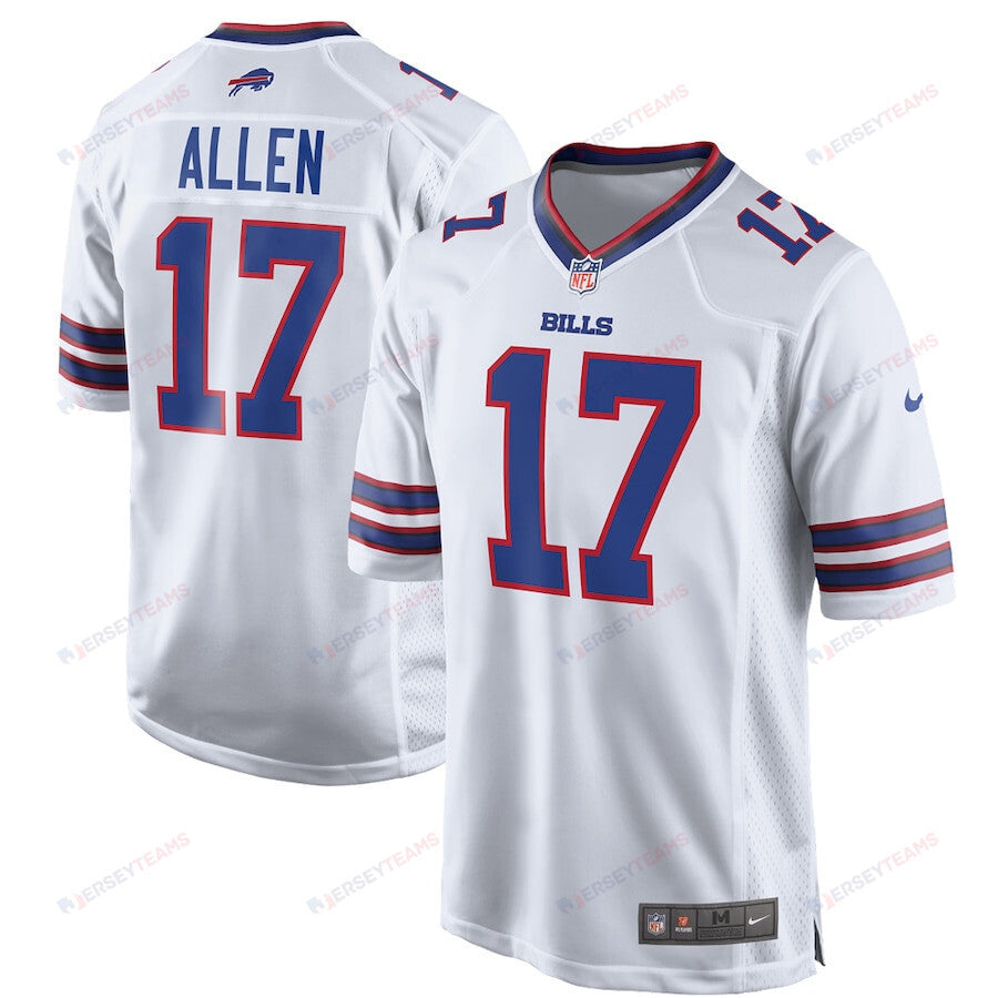 Josh Allen 17 Buffalo Bills Team Game Player Men Jersey - White
