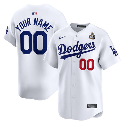 Los Angeles Dodgers 2024 World Series Home Custom Limited Men Jersey - White