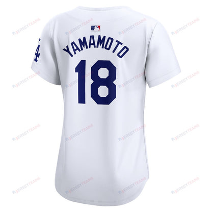 Yoshinobu Yamamoto 18 Los Angeles Dodgers Women's 2024 World Series Limited Player Jersey - White