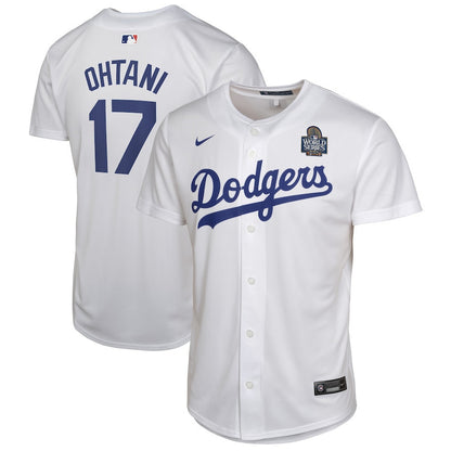 Shohei Ohtani 17 Los Angeles Dodgers 2024 World Series Game YOUTH Jersey - White
