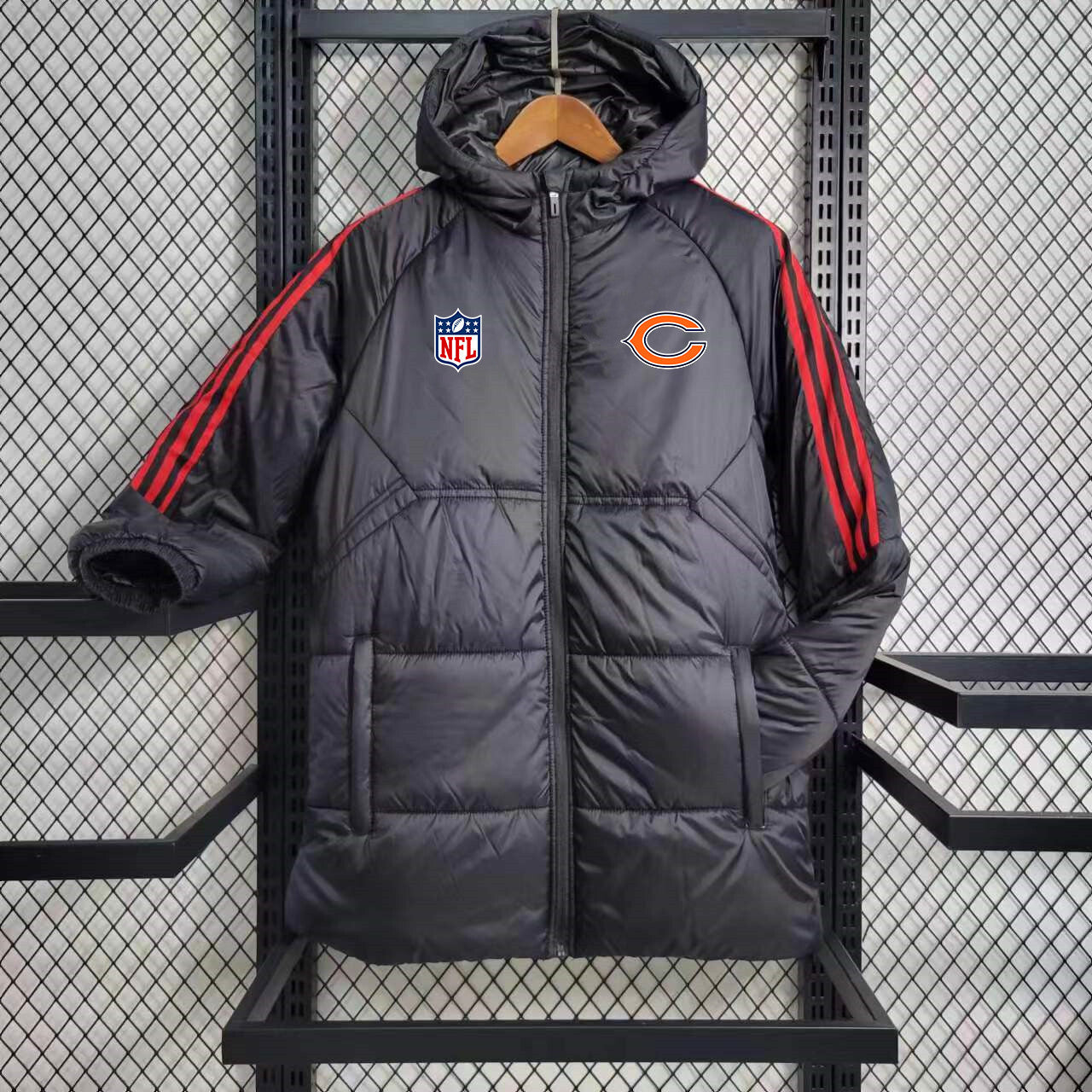Chicago Bears Puffer Coat Down Jacket - Black