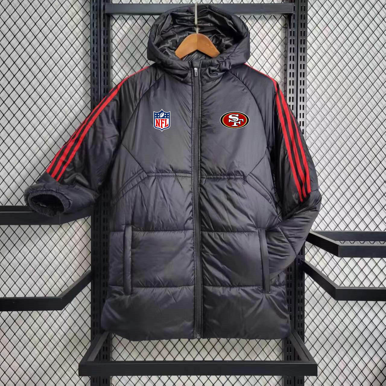 San Francisco 49ers Puffer Coat Down Jacket - Black