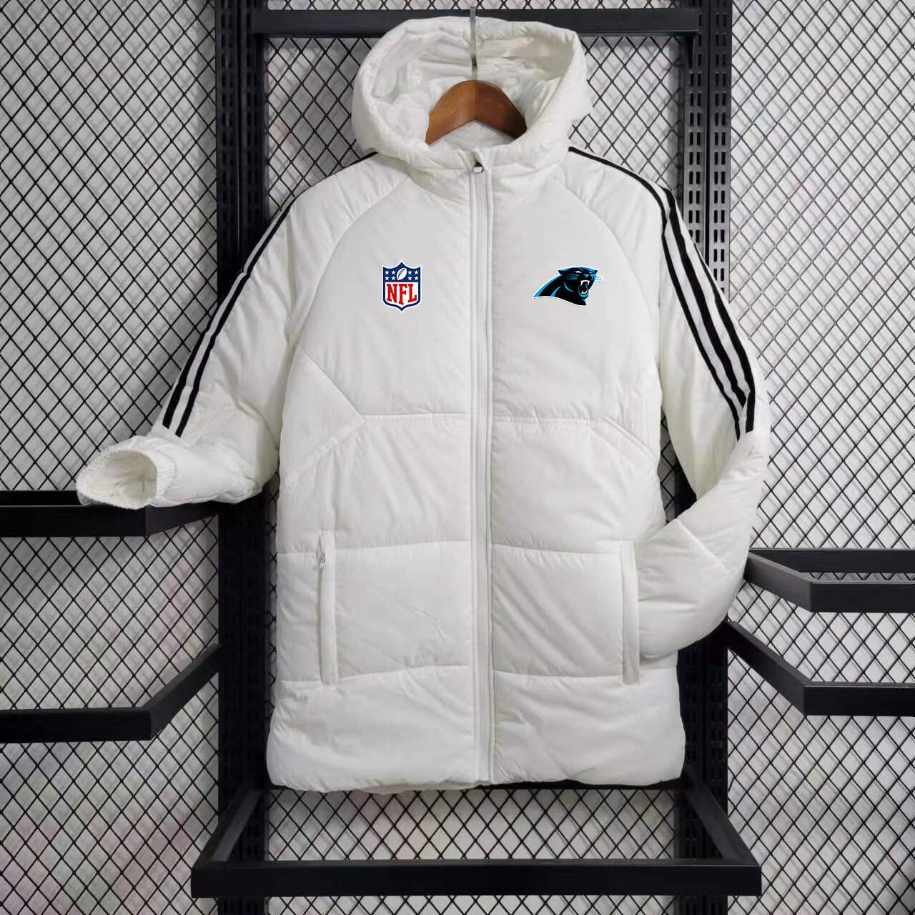 Carolina Panthers Puffer Coat Down Jacket - White