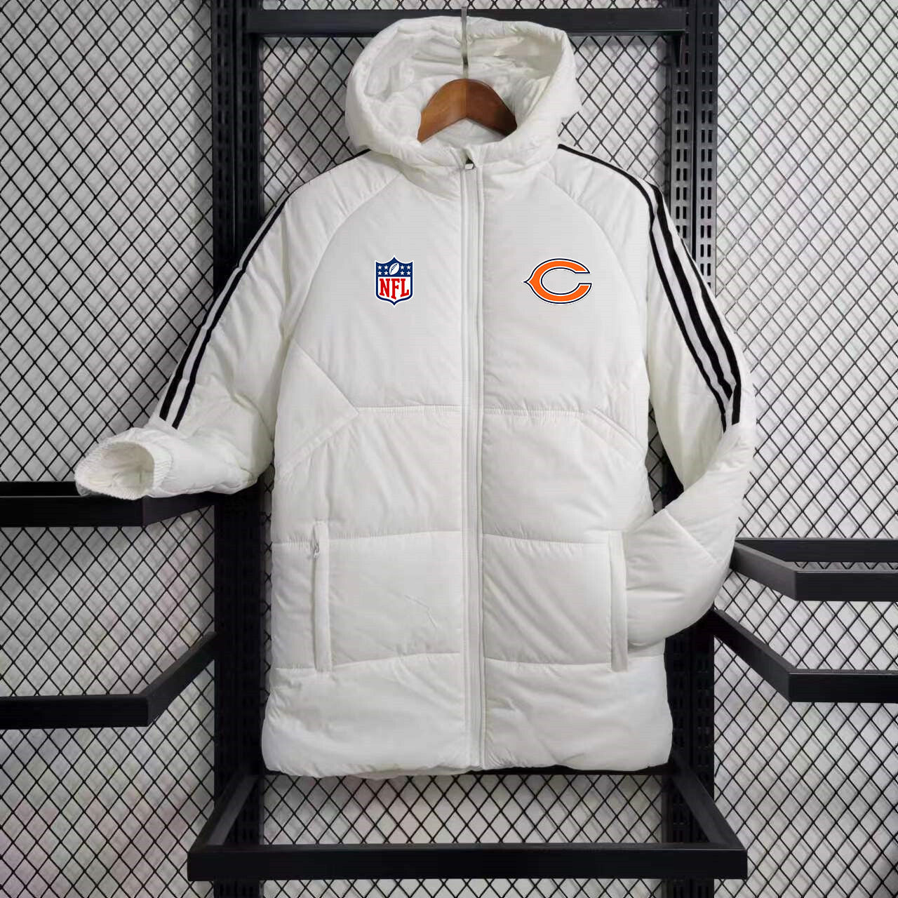 Chicago Bears Puffer Coat Down Jacket - White