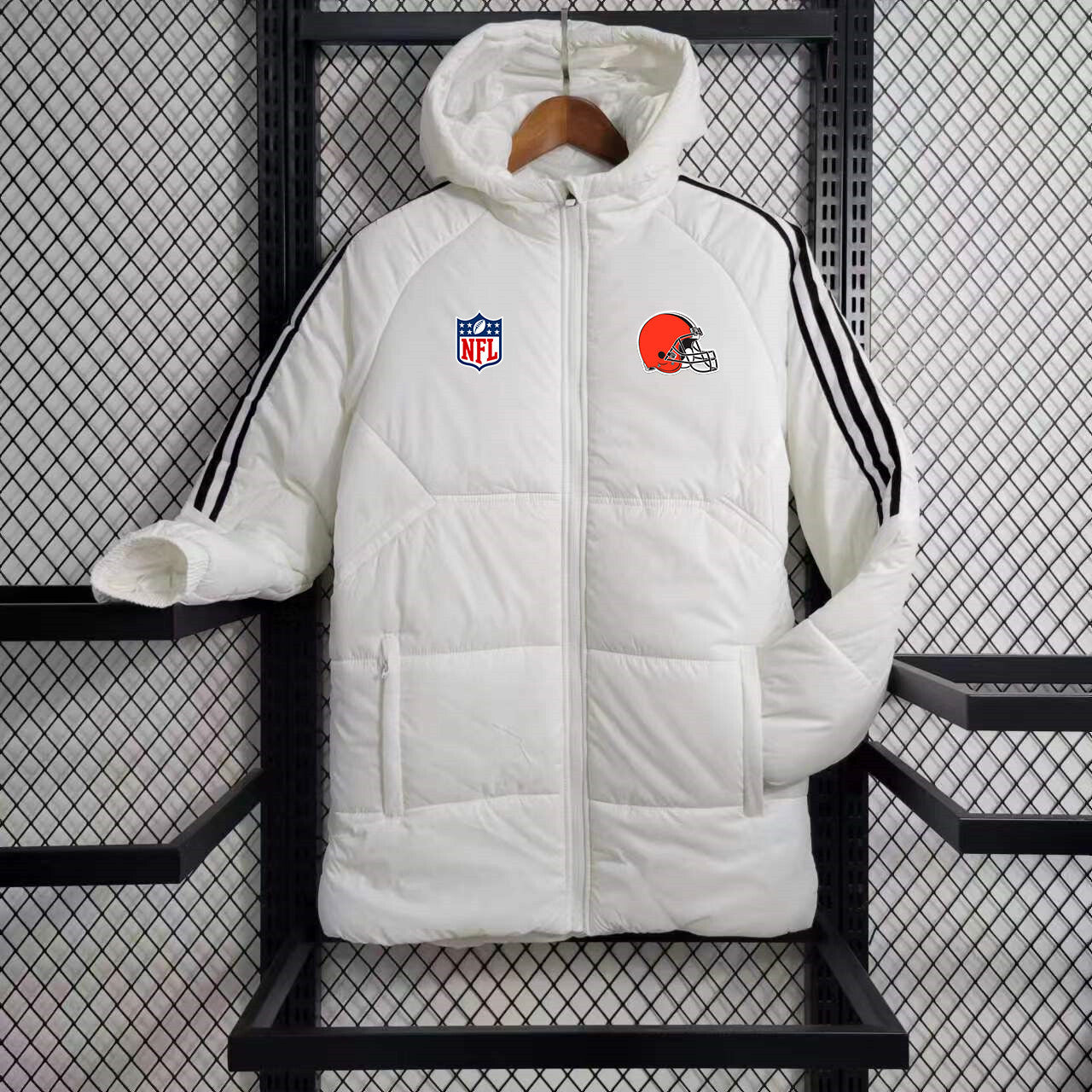 Cleveland Browns Puffer Coat Down Jacket - White