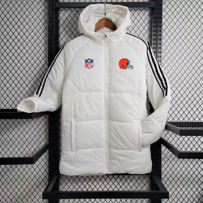 Cleveland Browns Puffer Coat Down Jacket - White