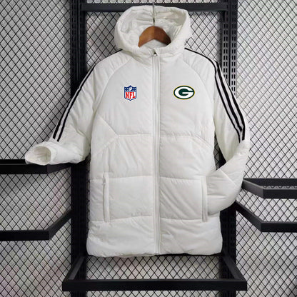 Green Bay Packers Puffer Coat Down Jacket - White