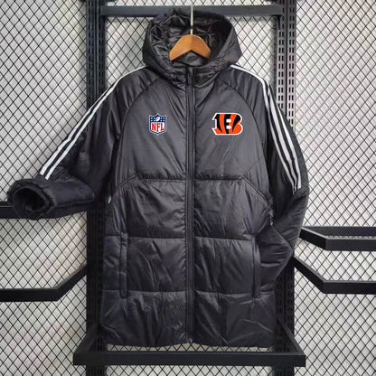 Cincinnati Bengals White Stripe Coat Down Jacket - Black