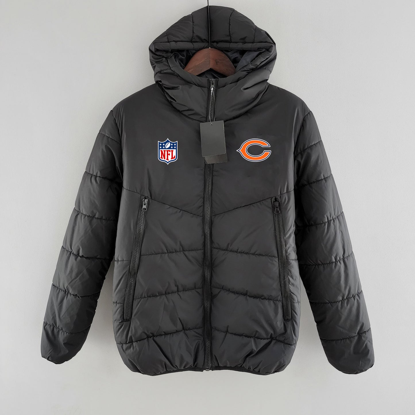 Chicago Bears Hooded Coat Down Jacket - Black