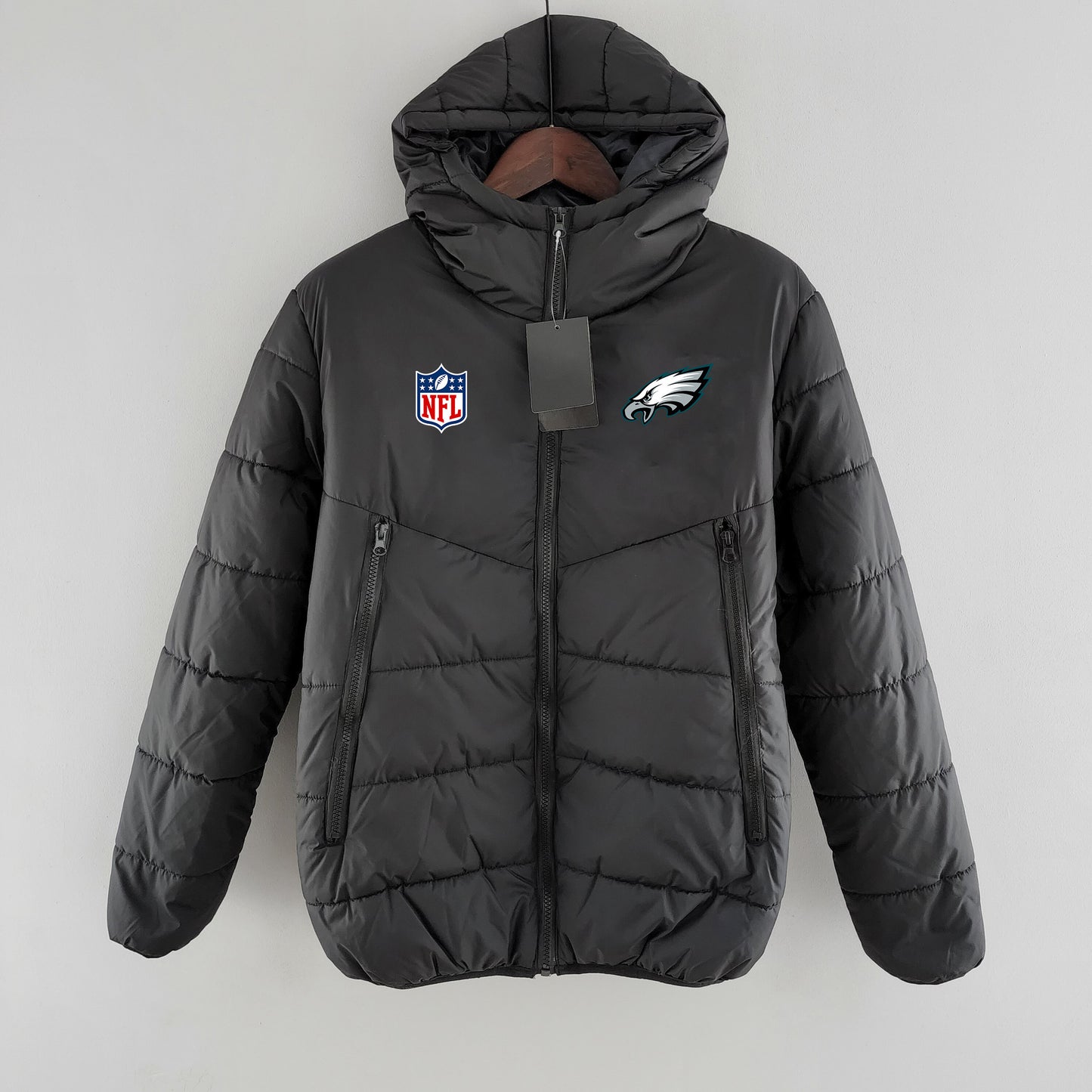 Philadelphia Eagles Hooded Coat Down Jacket - Black
