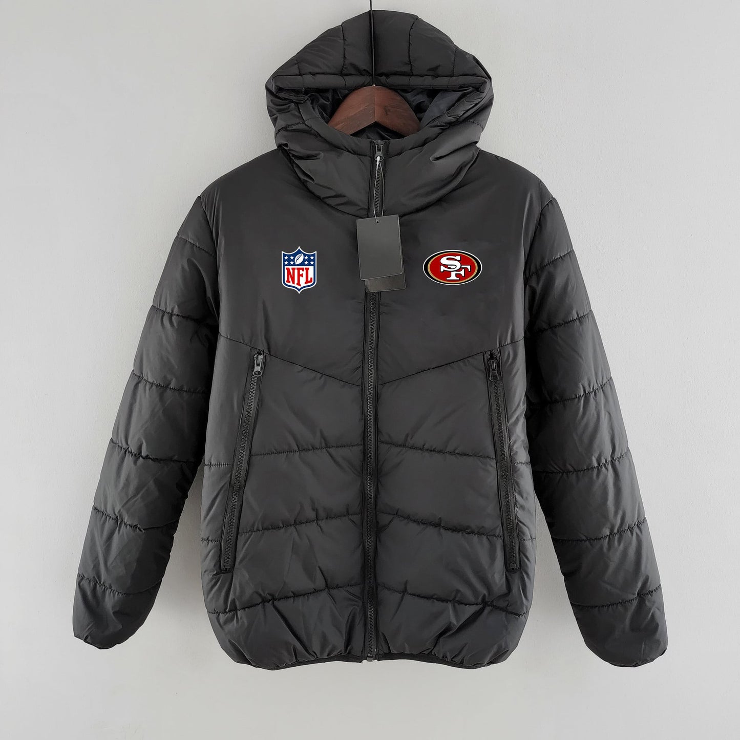 San Francisco 49ers Hooded Coat Down Jacket - Black