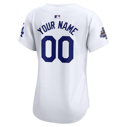 Los Angeles Dodgers Women's 2024 World Series Champions Home Custom Limited Jersey - White