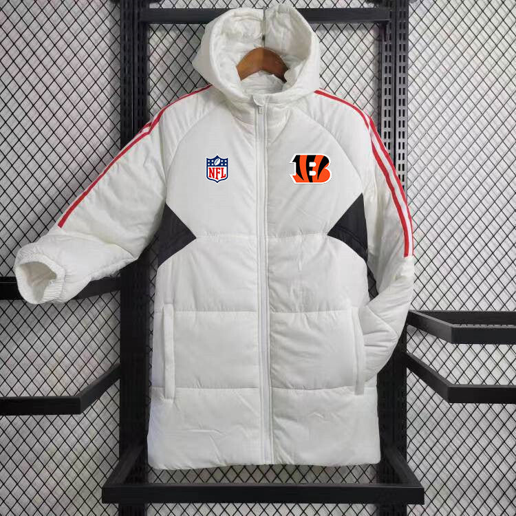 Cincinnati Bengals Hooded Coat Down Jacket - White