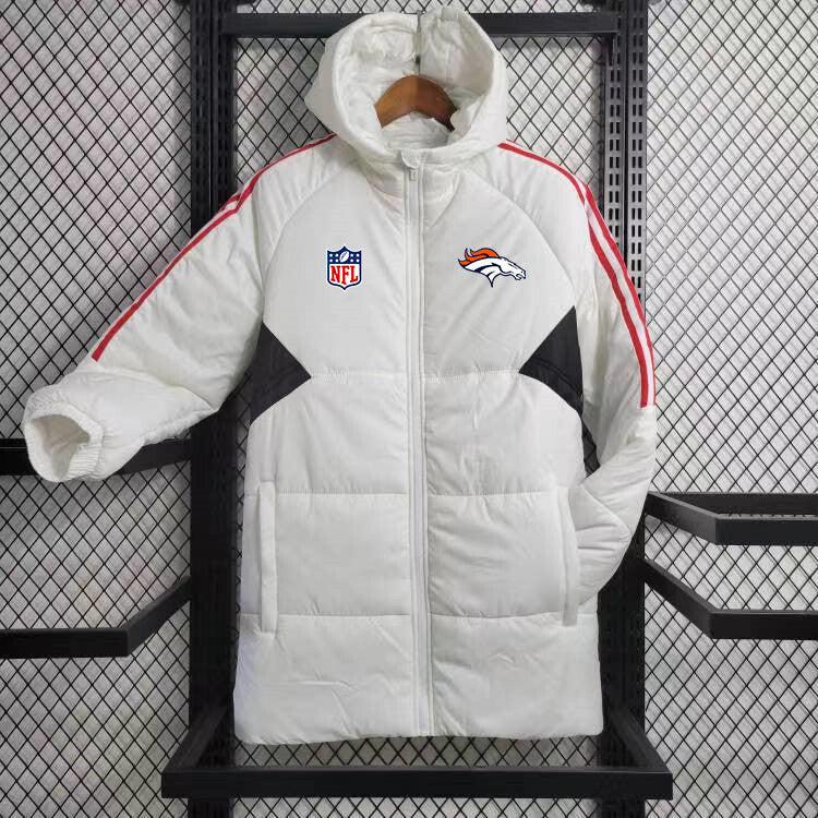 Denver Broncos Hooded Coat Down Jacket - White