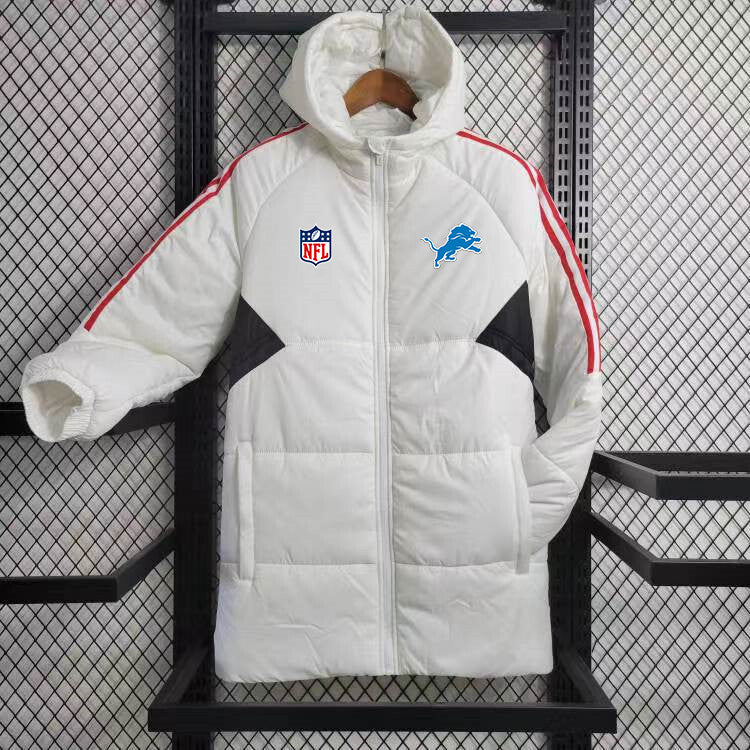 Detroit Lions Hooded Coat Down Jacket - White