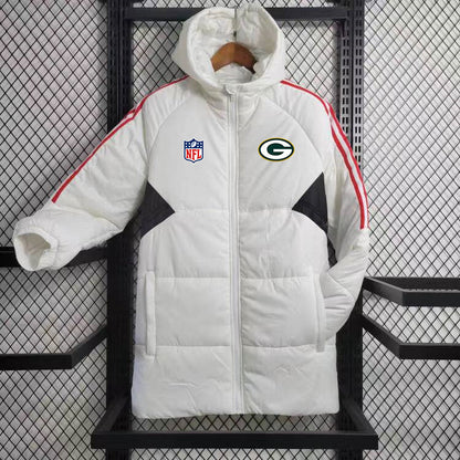 Green Bay Packers Hooded Coat Down Jacket - White