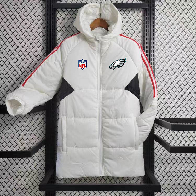 Philadelphia Eagles Hooded Coat Down Jacket - White