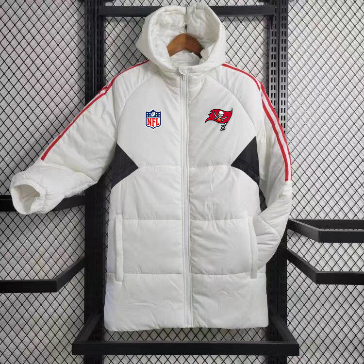 Tampa Bay Buccaneers Hooded Coat Down Jacket - White