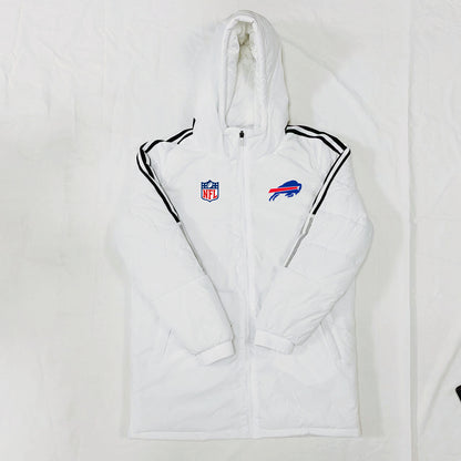 Buffalo Bills Black Stripes Coat Down Jacket - White
