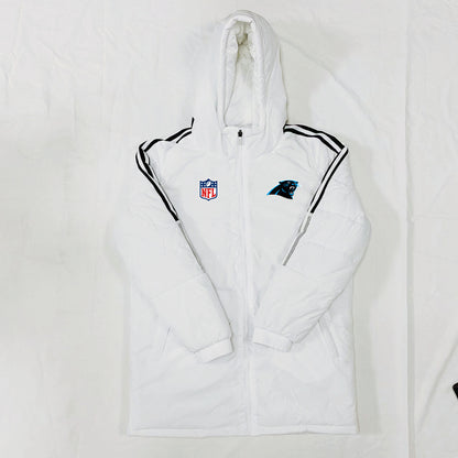 Carolina Panthers Black Stripes Coat Down Jacket - White