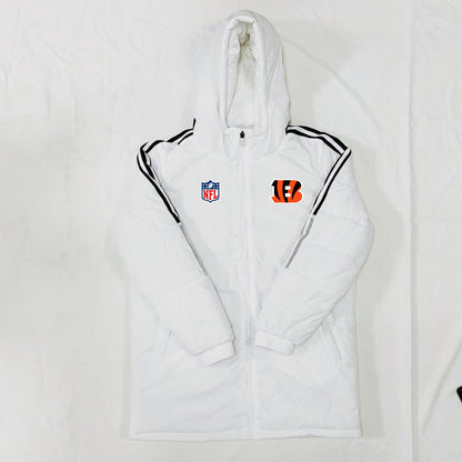 Cincinnati Bengals Black Stripes Coat Down Jacket - White