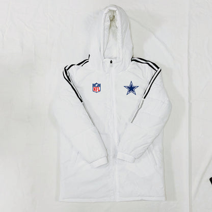 Dallas Cowboys Black Stripes Coat Down Jacket - White