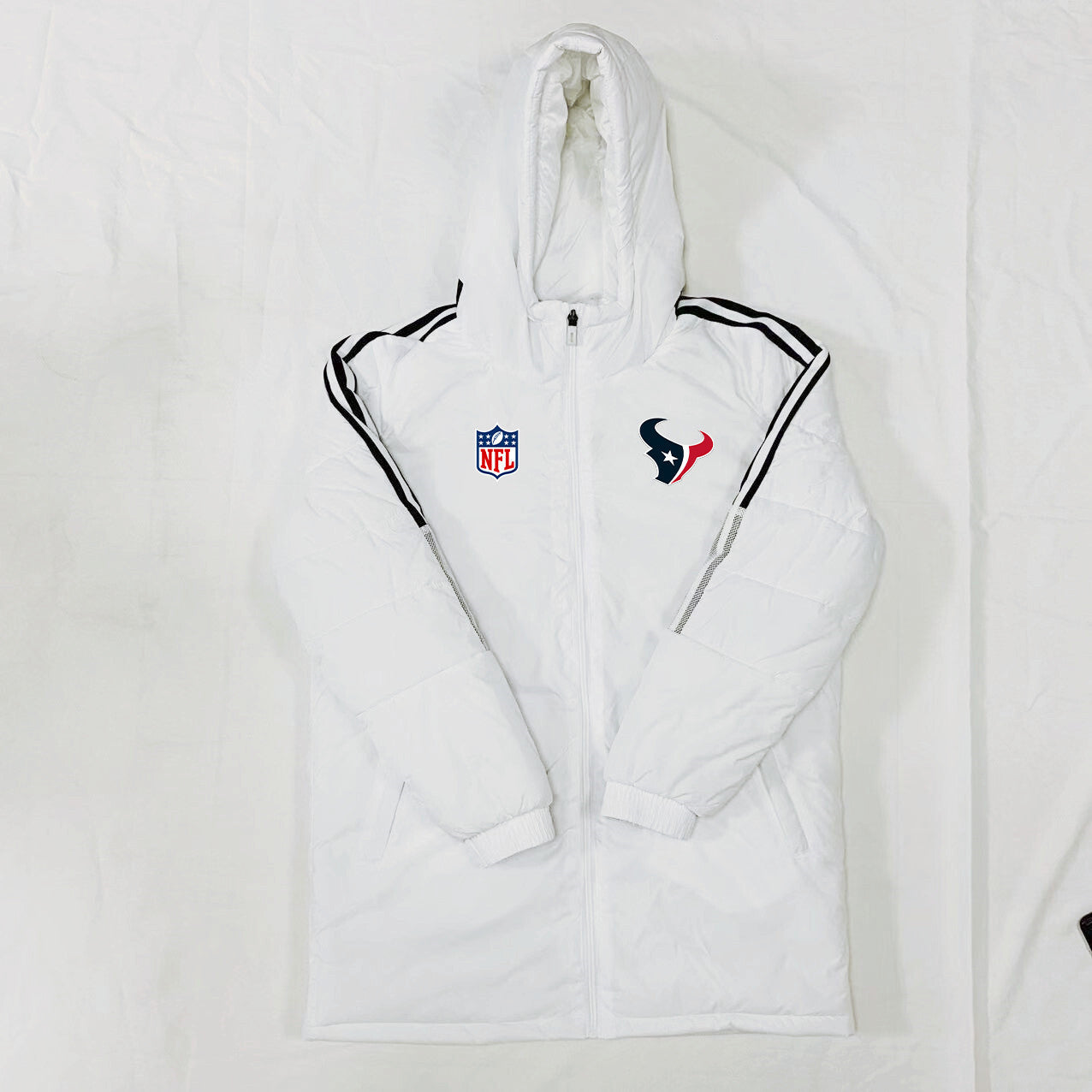 Houston Texans Black Stripes Coat Down Jacket - White