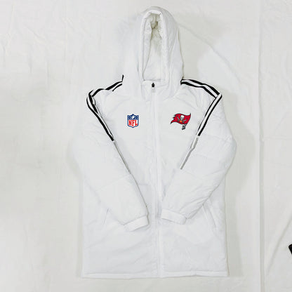 Tampa Bay Buccaneers Black Stripes Coat Down Jacket - White