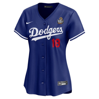 Yoshinobu Yamamoto 18 Los Angeles Dodgers Women's 2024 World Series Alternate Limited Jersey - Royal