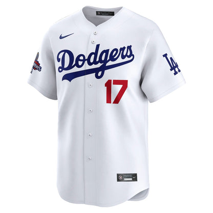 Shohei Ohtani 17 Los Angeles Dodgers 2024 World Series Champions Japanese Characters Limited Player Men Jersey - White