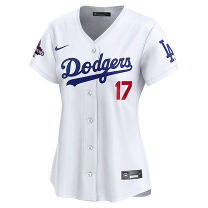 Shohei Ohtani 17 Los Angeles Dodgers Women's 2024 World Series Champions Japanese Characters Limited Player Jersey - White