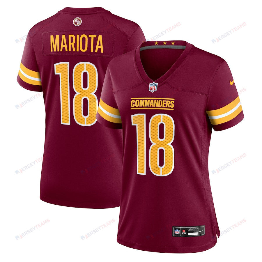 Marcus Mariota 18 Washington Commanders Women's Game Jersey - Burgundy