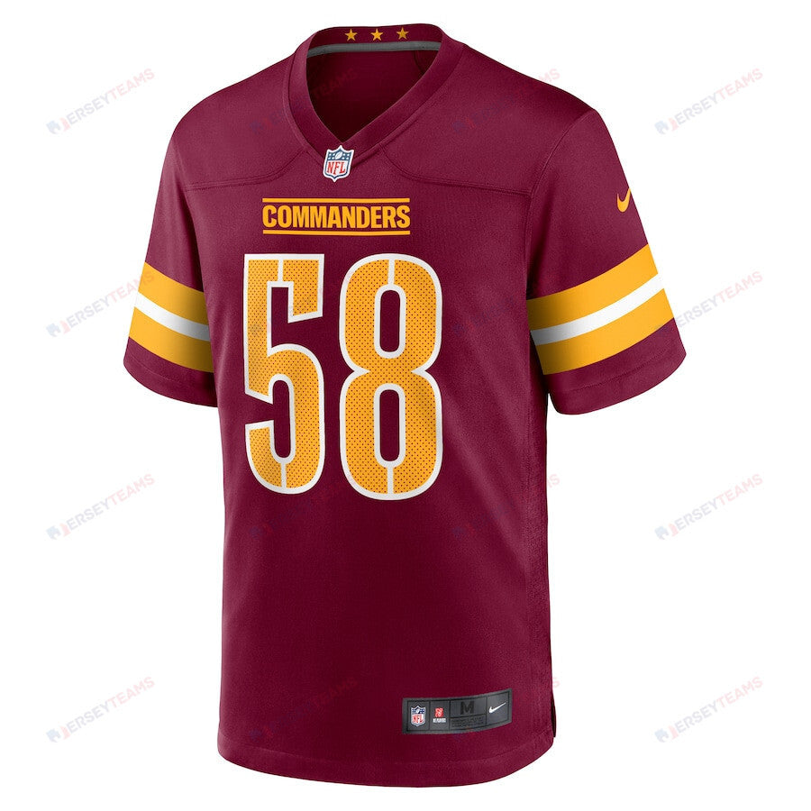 Jordan Magee 58 Washington Commanders Game Men Jersey - Burgundy