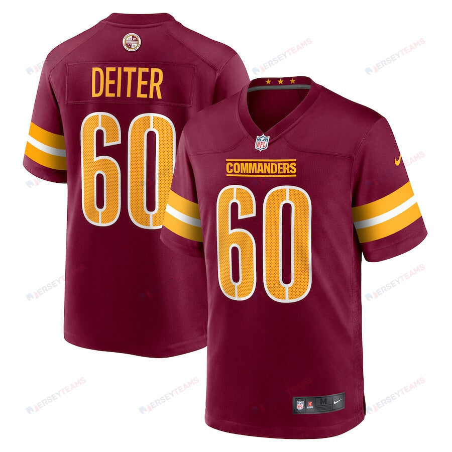 Michael Deiter 60 Washington Commanders Game Men Jersey - Burgundy