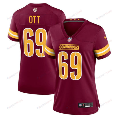 Tyler Ott 69 Washington Commanders Women's Game Jersey - Burgundy