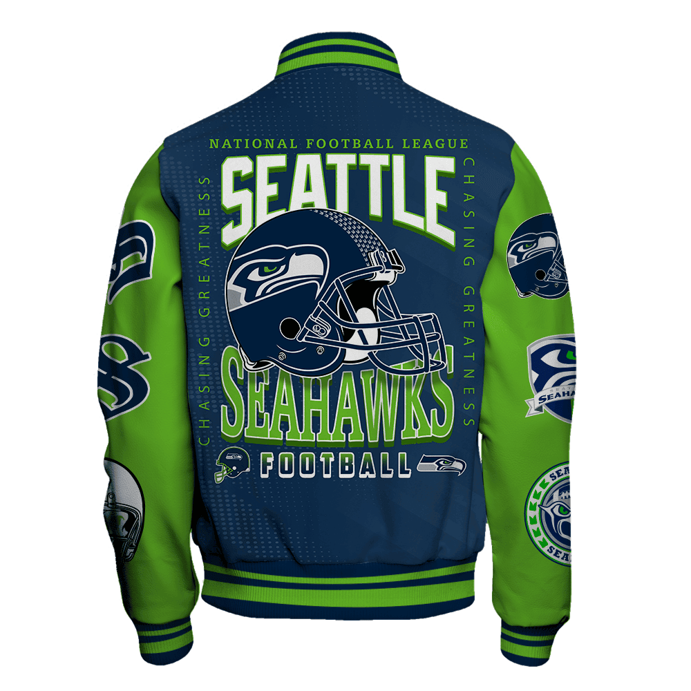 Seattle Seahawks NFL 2024 American Football Conference Unisex Varsity Jacket V3 - All-Over-Printed Jacket