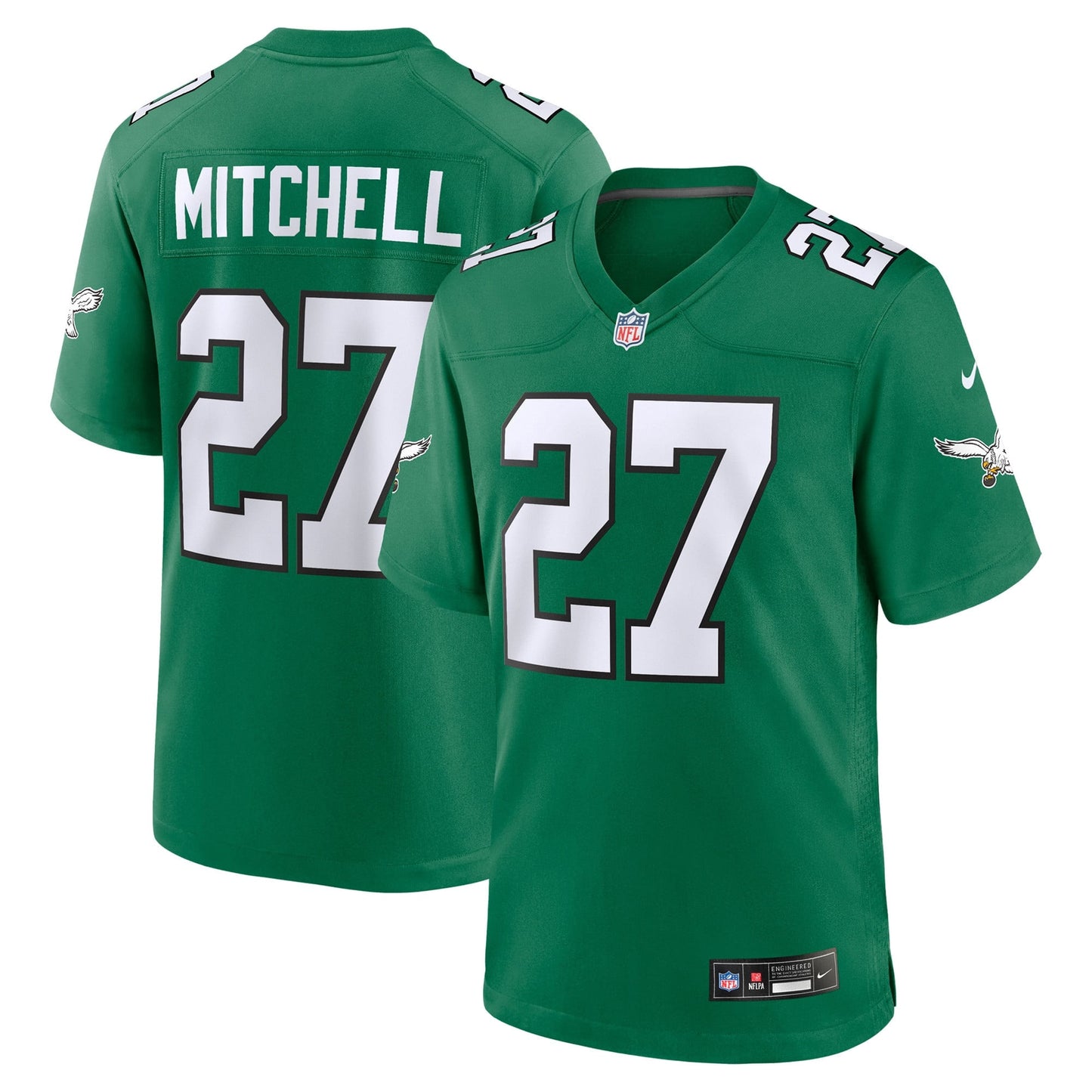 Quinyon Mitchell 27 Philadelphia Eagles Alternate Game Men Jersey - Kelly Green