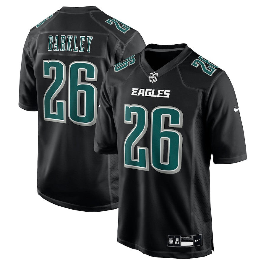 Saquon Barkley 26 Philadelphia Eagles Fashion Game Men Jersey - Carbon Black